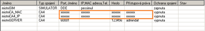 Konfigurace převodníku se provádí programem MICROPEL CAsetup nebo v kartě Info tlačítkem Nastavení. Skryté parametry připojení Součástí parametrů připojení je i volba Skrýt parametry připojení.