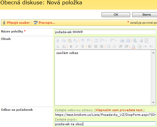 Hodnota sloupce Název prostředku a Název organizace zobrazí po kliknutí detaily. 2.