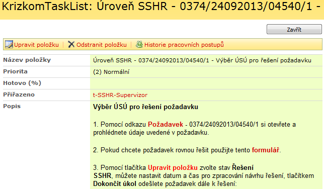 3. Vyberte v poli Editor osobu pomocí ikony knihy (požadujete-li návrh řešení editorem) nebo vyberte v poli USU pro řešení (volitelně i USU součinnost)