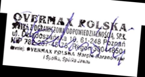 We, the undersigned: Manufacturer: Address, City: Country: Declare the following apparatus: Products name: Brand and Model name: Declaration of Conformity Overmax Polska Spółka z Ograniczoną