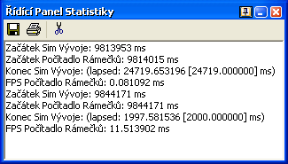 Nastavení STATISTIKA Pokud je aktivována volba Statistika, otevře se po aktivaci SImulace obráběcích strojů nové okno.