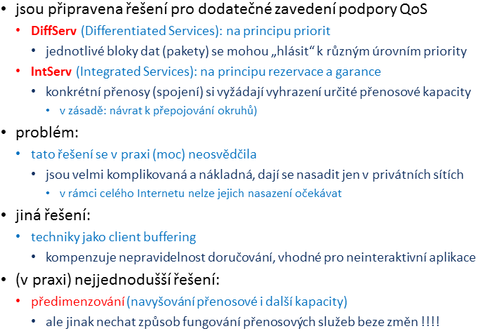 Dodatečná podpora QoS Lekce