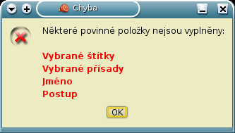 B.7. CHYBY V APLIKACI 53 Obrázek B.