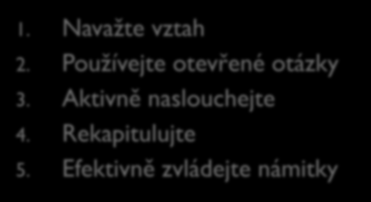 Pravidla pro úspěšnou schůzku 1. Navažte vztah 2.