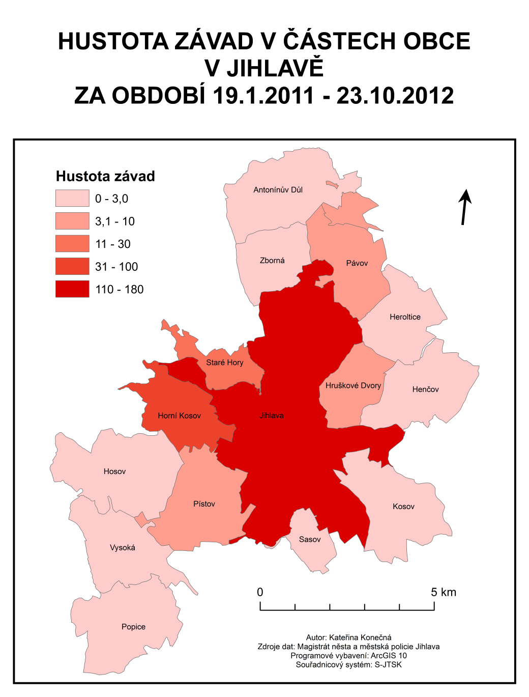 3. Vyhodnocení prostorové analýzy dat 3.2.