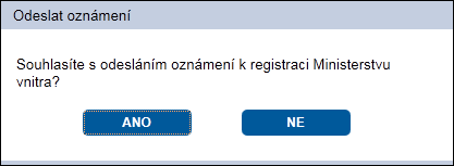 18 Obrázek 14 Hlášení Nebyl specifikován počet úředních osob v činnostech agendy u všech rolí určených pro vaše OVM V případě odeslání žádosti je