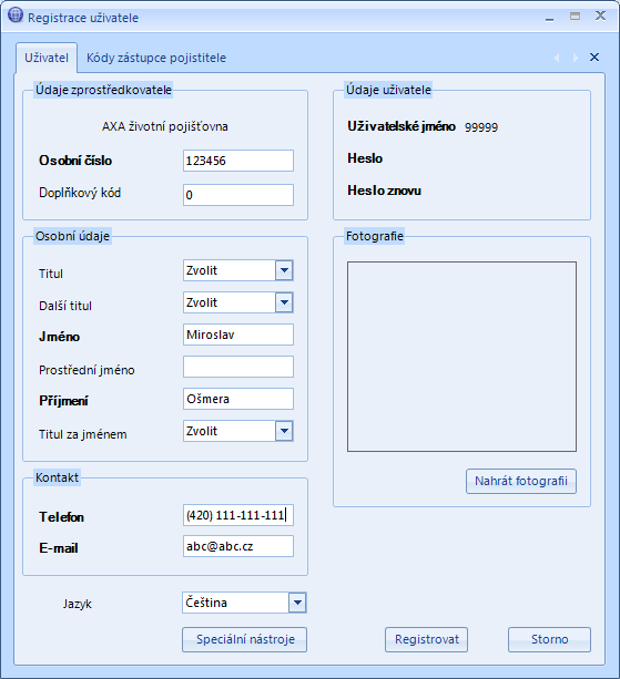 3. Aktualizace informací o uživateli Naleznete v AXA studiu v menu: Nástroje/Podrobnosti Tyto informace o uživateli musí být správné shodné s údaji v aplikaci IASON!