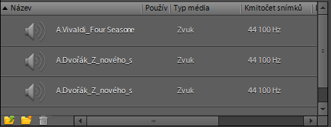 Smazání klipu Kapitola 3: Organizace materiálu 26 2. Vytvoření nového adresáře. 3. Koš. Smaže označené klipy z Projektu, ale data zůstanou stále na disku. Stejně funguje i klávesa Delete. OBR.