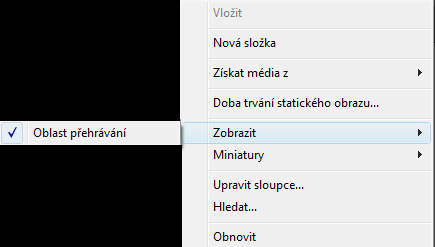 Kapitola 3: Organizace materiálu 28 OBR. 3-9 VOLBA VELIKOSTI IKON OBR. 3-10 VOLBA NÁHLEDU VIDEA Náhledové video 3.3.2. Prohlížení videa V kontextovém menu (Obr.