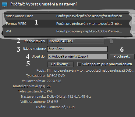 Smazání videa z webu Export pro PC Kapitola 6: Export 79 nahraných videí. U každého videa máme možnost, volbou tlačítka Upravit informace, změnit informace o videu, případně upravit možnosti sdílení.