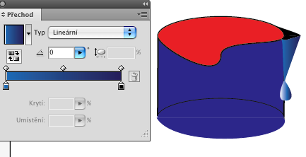 ukázka dvou částí oválu a dvou různě barevných Plošek můžeme aplikovat nejen barvu, ale i přechod 1.