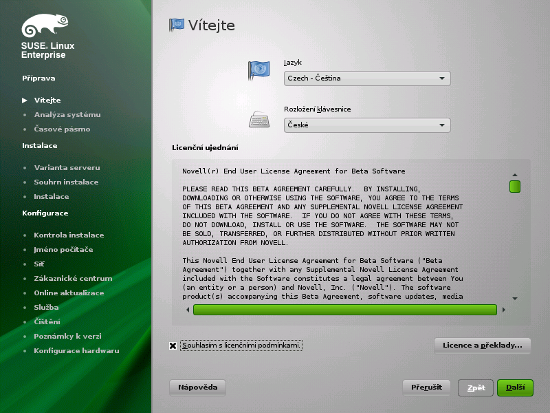 Stručná instalační příručka SUSE Při instalaci nové verze systému SUSE Linux Enterprise Server 11 SP2 postupujte podle následujících pokynů.