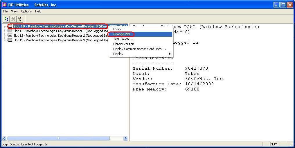 Insert the default PIN into the Previous password (Staré heslo) field, insert the new PIN into the New password (Nové heslo) and Repeat the new password (Opakovat nové heslo) fields.