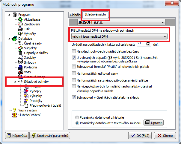 Na výběr jsou tři možnosti: 1. všichni jsou neplátci DPH 2. plátci DPH jsou pouze tuzemské firmy a obce s vyplněným DIČ 3.