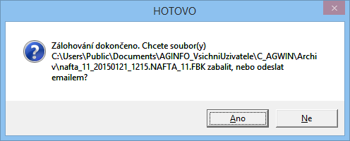 Při vytváření záložního souboru je ke jménu generovaného souboru doplněna koncovka "nafta_11.fbk". Tato koncovka je pak vyžadována při obnovení souborů.