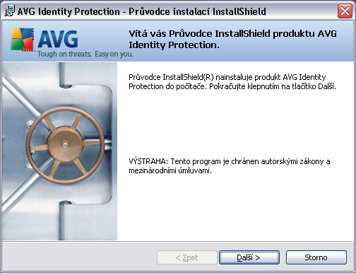 3.3. Spuštění instalace Instalační proces je zahájen otevřením dialogu Vítá Vás průvodce InstallShield produktu AVG Identity Protection.