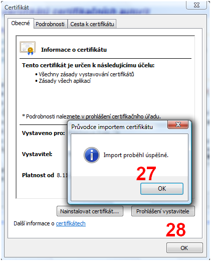 27. Klikneme na OK 28. Klikneme na OK Obr. č.