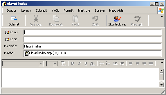 1.2. E-mailování tiskových sestav Stejně jako export dat, tak i zde se jedná o export sestavy se zachovaným grafickým formátem a automatickým přidáním sestavy do emailové zprávy.