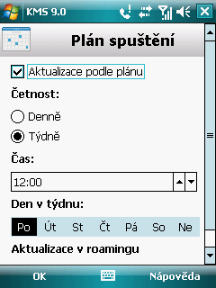 A P L I K A C E K A S P E R S K Y M O B I L E S E C U R I T Y 9.0 P R O M I C R O S O F T W I N D O W S M O B I L E Týdně: aktualizace antivirových databází aplikace jednou za týden.