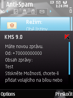 U Ž I V A T E L S K Á P Ř Í R U Č K A Chcete-li doručit SMS zprávu, aniţ bude telefonní číslo odesilatele přidáno do jednoho ze seznamŧ, stiskněte Přeskočit.