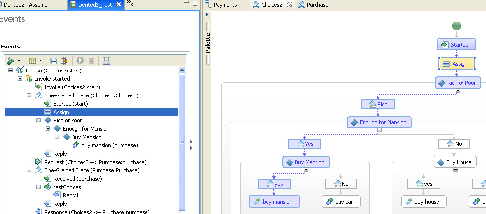 Detailní trace procesu, automatizované testování Select the BPEL Variables BPEL