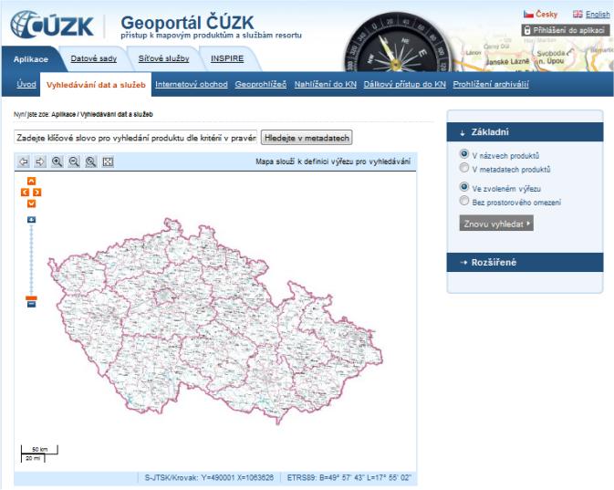 Informace o datových sadách - metadata Pomocí metadat jsou vyjádřeny strukturované informace o jednotlivých datových sadách (a také službách) Jsou v souladu s normou ISO 19115 a s prováděcími