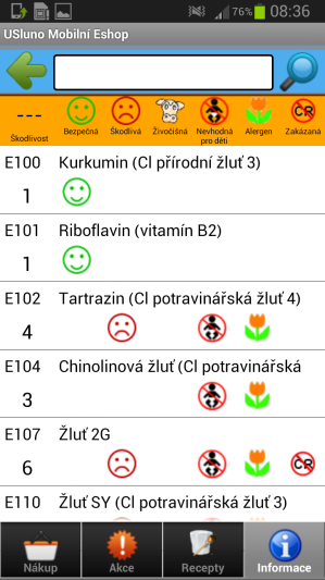 MOBILNÍ APLIKACE Objednávka zboží a její modifikace Výběr výdejního místa, případně