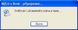 Nyní je nám automaticky nabídnuto dialogové okno s připojením k VPN MENDELU v Brně (obr. 17).