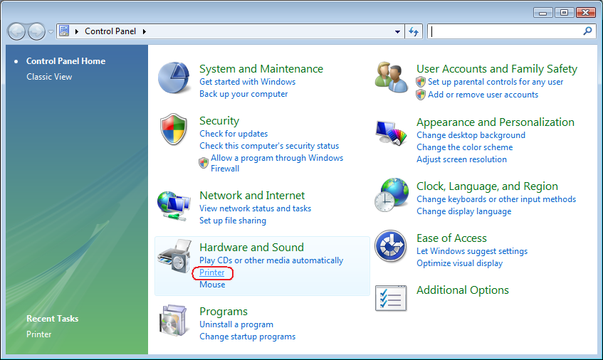 Windows Vista Pokud chcete nastavit tiskový server v