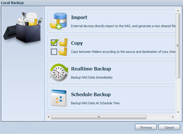 Local Data backup (Zá lohová ní místních dat) Položka Popis Import (Importovat) Tato funkce souvisí s externími zařízeními, která jsou přidána do systému, například disk USB.