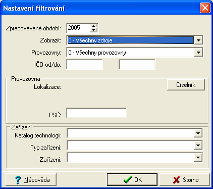 8. NASTAVENÍ FILTRU K nastavení parametrů, jež ovlivňují rozsah databáze, který Vám bude k dispozici pro zpracování, slouží tlačítko Nastavit filtr. 8.