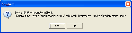 12.5 Karta Hořící plocha Slouží k zadání výměry zapařené nebo hořící plochy v m 2 a k výpočtu poplatku. Pro stanovení výše poplatku se vychází z přílohy č.1 části B odst.3 zák.č.86/03 Sb tj.