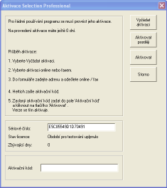 2. Aktivace Příručka SelectionProfessional 2.0 Pro úplné využití všech výhod programu SelectionProfessional se musí provést aktivace. K tomu je třeba vyžádat aktivační kód.