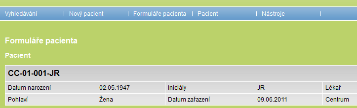 9 Sdílení pacienta Lékaři v rámci jednoho centra sdílejí pacienty automaticky, tedy není nutné využívat jakékoliv nástroje k zobrazení/editování pacientů, které založil jiný lékař ze stejného centra.