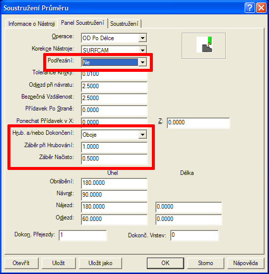 V záložce Panel Soustružení