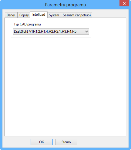 Intellicad: Na záložce je seznam podporovaných CAD programů a jejich verzí. DsTopenář ver. 1 podporuje pouze DraftSight V1.