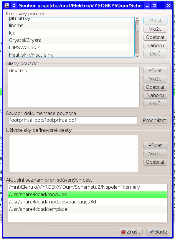 4 Přiřazení pouzder součástkám K přiřazení pouzder před vstupem do DPS se požívá program CvPcb.