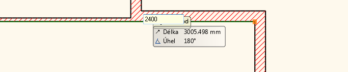 24 ARCHline.XP 2015 Základy kreslení Přemístěte kurzor myši horizontálně doleva.