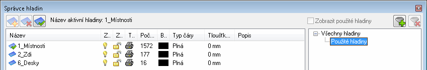 ARCHline.XP 2015 Základy kreslení 45 1.4.5. Správa hladin Častým úkolem je zobrazit několik variant návrhu. Tento úkol se provádí pomocí tzv. hladin. Pokud jste se ještě nesetkali s pojmem "hladina", přečtěte si prosím pro lepší pochopení této funkce následující popis: Co jsou to hladiny?