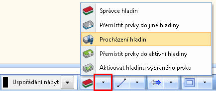 ARCHline.XP 2015 Základy kreslení 49 Zobrazení pouze vybraných prvků V půdorysu vyberte křesla a konferenční stolek.