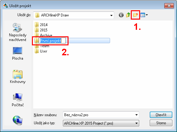 6 ARCHline.XP 2015 Základy kreslení 1.1. Nový projekt Po spuštění software ARCHline.XP se automaticky otevře uvítací dialogové okno.