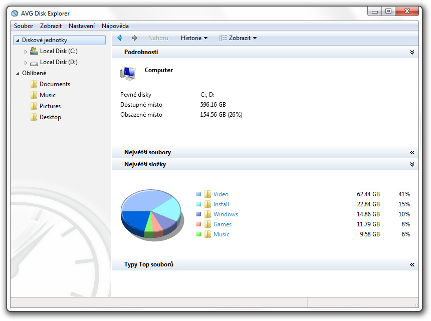 8.2. Organizujte soubory a složky Nástroj Disk Explorer je určený k tomu, aby vám pomohl sledovat využití místa na disku.
