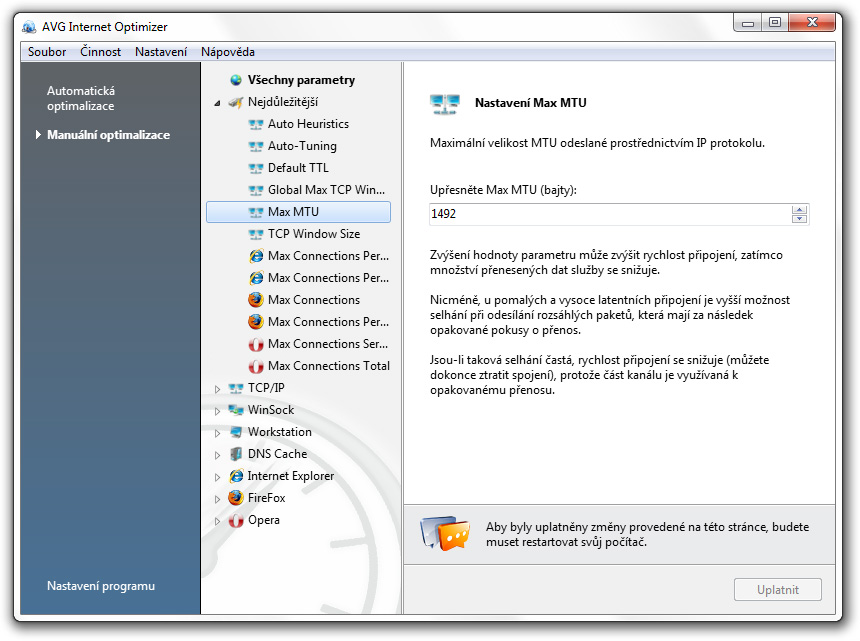 9. Urychlení systému Program AVG PC Tuneup nabízí více než sto nastavení k vyladění vašeho systému na maximální výkon a urychlení internetového připojení. 9.1.
