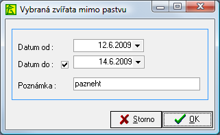 zápis plemene pro vybraná zvířata 6.4.1. Zařazení vybraných zvířat do stáda Postup: Vyberte požadovaná zvířata, která chcete zařadit do stáda (ručně nebo výběrem dle parametrů).