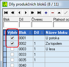 Pokud ale bloky v některém managementu importovat nechcete (např. B1-L, pokud louky nepasete), lze je z importů vyloučit nastavením položky "Importovat bloky s titulem" v číselníku titulů. 7.3.