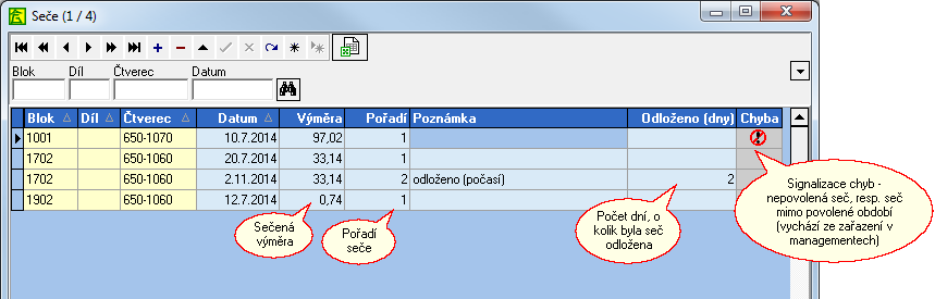 Databázi lze zobrazit buď kompletní (veškerá historie zařazení do stád) nebo pouze aktuální stav k zadanému datu. 8.4.