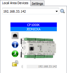 4.3.2 Připojení k PLC systému Výběr PLC systému pro další operace lze provést kliknutím na konkrétní položku v seznamu dostupných zařízení levým tlačítkem myši.