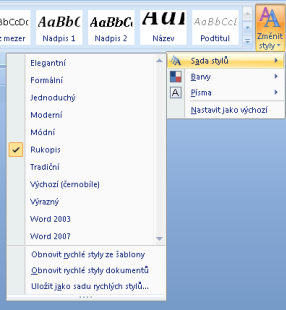 2.5. Styly úvod Úprava rozsáhlejšího dokumentu by při otrockém manuálním nastavování představovala obrovskou ztrátu času. Text ve Wordu se proto vždy upravuje pomocí stylů.