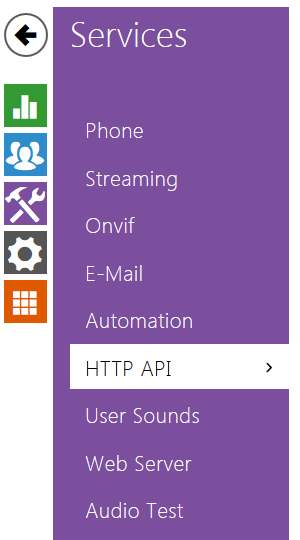 HTTP API HTTP rozhraní Monitorování Konfigurace Online