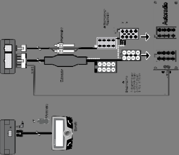 SCHÉMA KABELOVÉHO ZAPOJENÍ Instalace mikrofonu a panelu Mikrofon: Mikrofon musí být nastaven tak, aby směřoval k řidiči. Může být nainstalován nezi protisluneční clonu a vnitřní zpětné zrcátko.